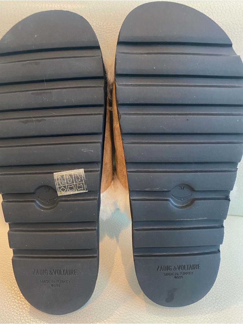 Zadig & Voltaire Teddy Bare Shearling Slides Mules Size 37 New Cozy Luxe - Picture 6 of 6